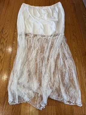 SHEIN White Lace Maxi Skirt with Elastic Waist